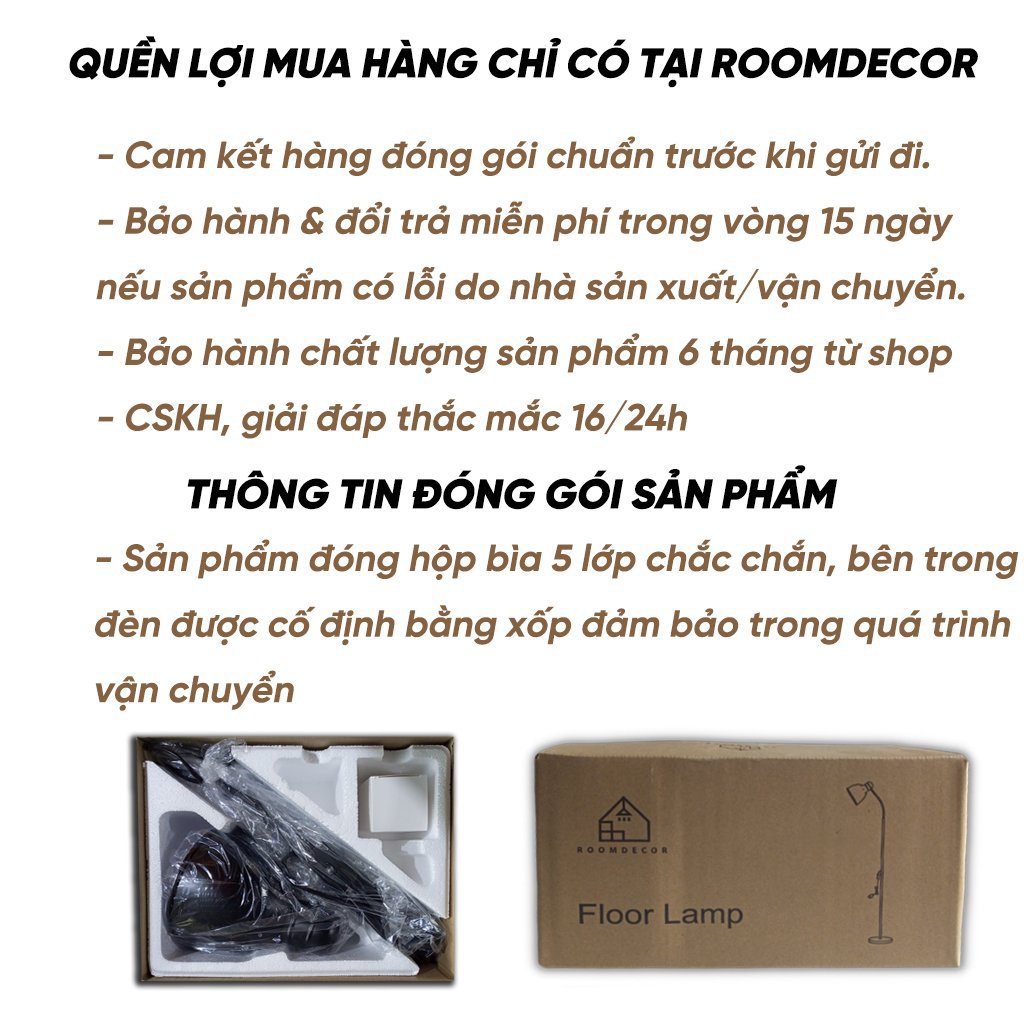 Đèn Cây Room Decor Trang Trí Phòng Ngủ Bàn Làm Việc Đọc Sách 3 Nấc Điều Chỉnh Tặng Kèm Bóng