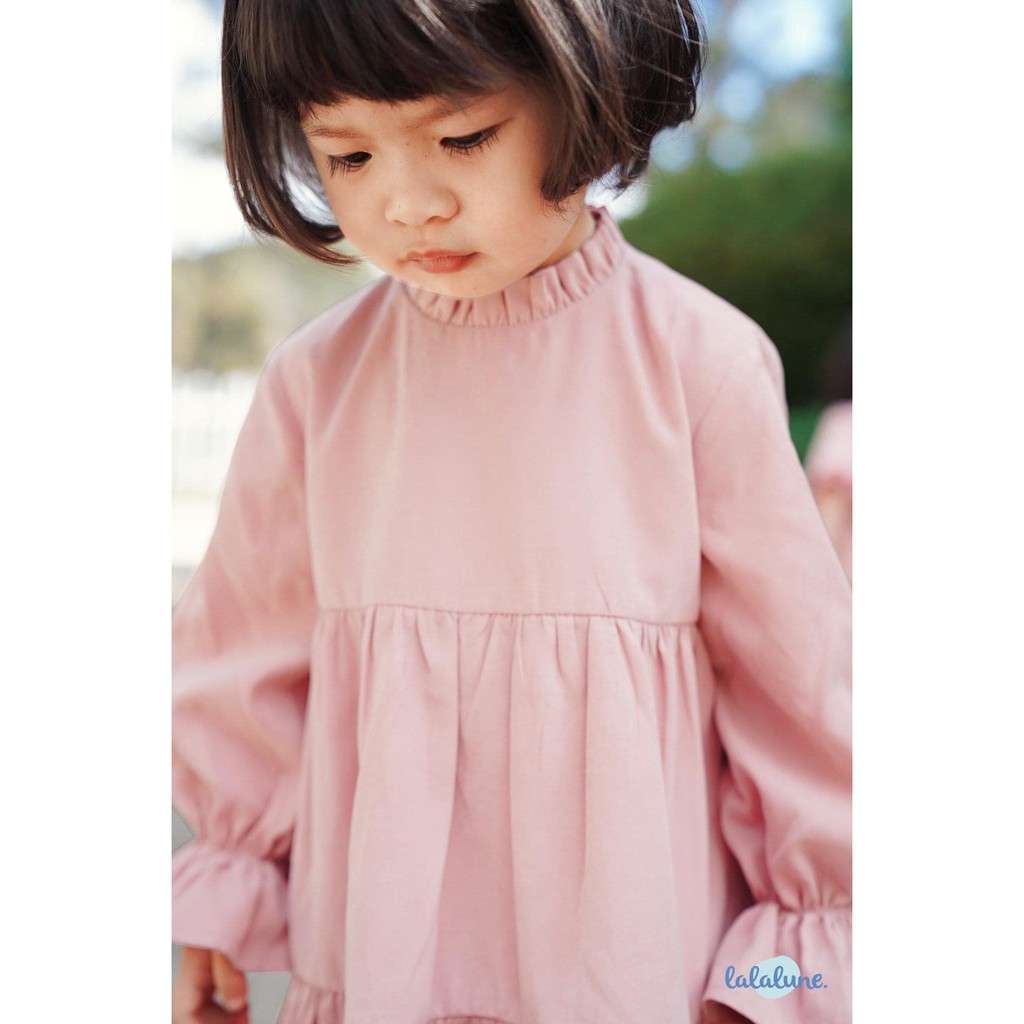 Đầm cotton hồng pinko dress lalalune cho bé gái từ 2-7 tuổi