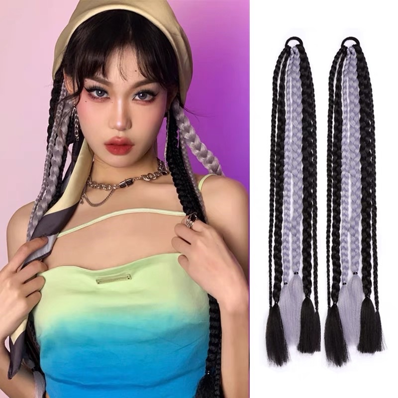 Tóc giả tết con rết xinh phong cách đường phố