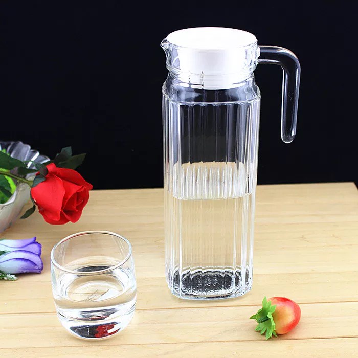(MUA 1 TẶNG 1) Bình Thuỷ Tinh Đựng Nước Dạng Sọc Deli - 1000ML