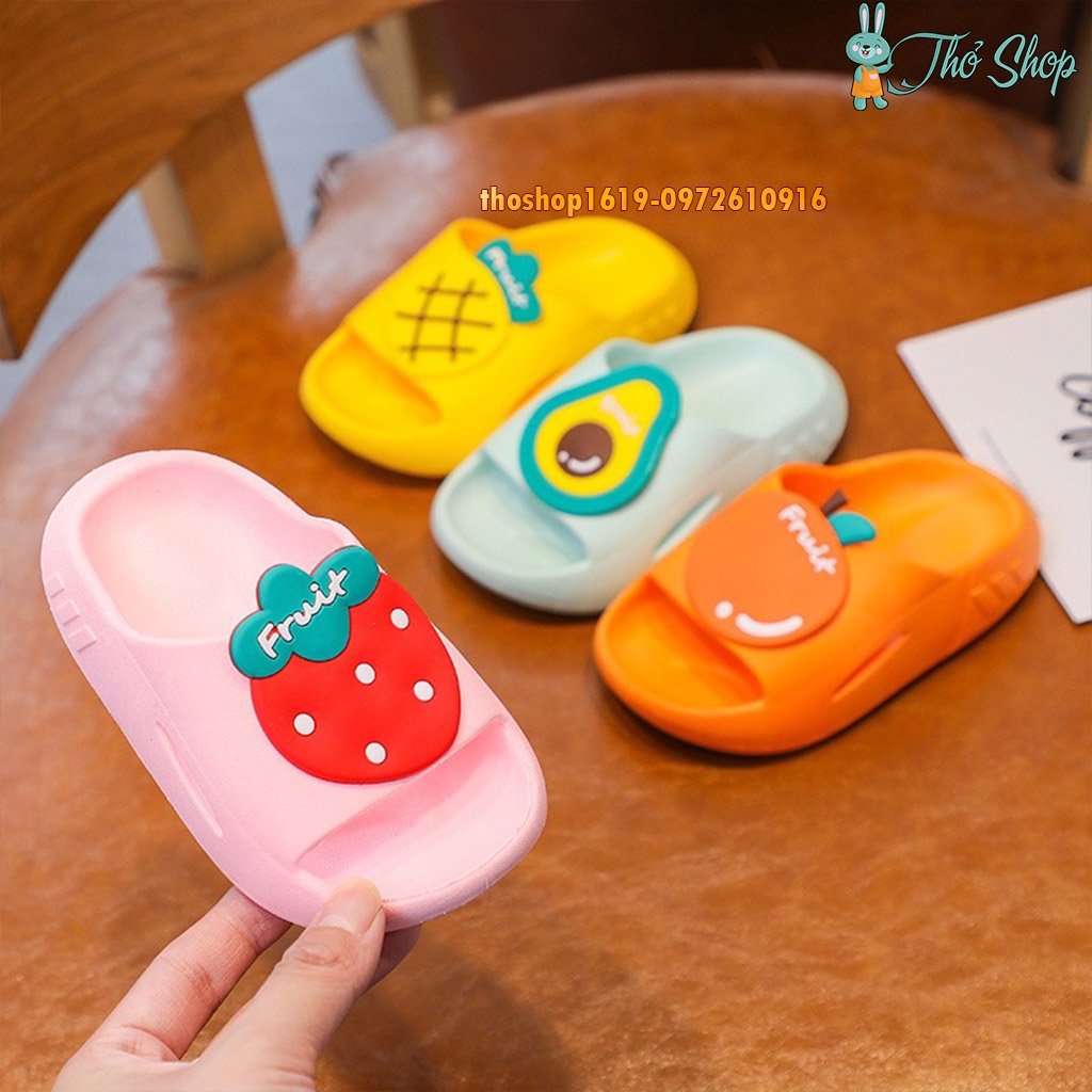 Dép lê bé trai bé gái  hình hoa quả dễ thương, đế chống trượt