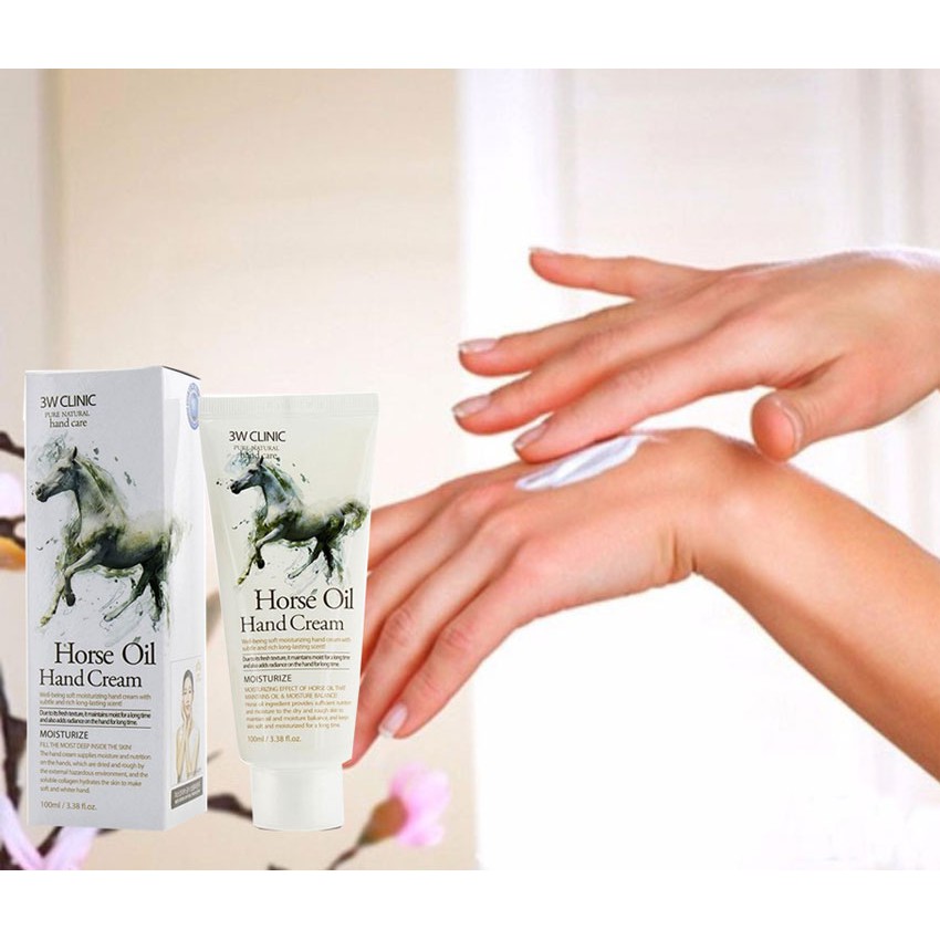 KEM DƯỠNG DA TAY TINH CHẤT DẦU NGỰA HORSE OIL HAND CREAM 3W CLINIC 100ml