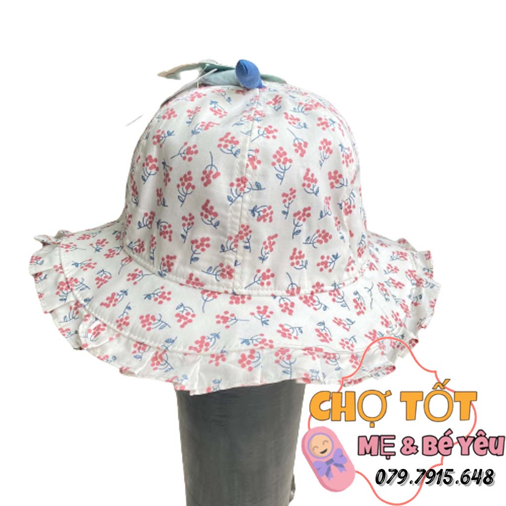 Nón vành bé gái hoa vintage vải siêu mềm xinh yêu cho bé gái 12-24 tháng