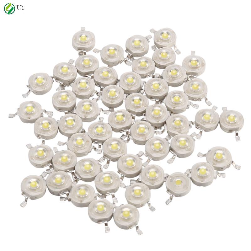 50 Chiếc 1W Diode Công Suất Cao Trắng Mát Hạt Led 1 Watt Chip Đèn