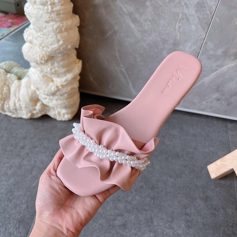 Dép bèo quai cườm Mieo Shoes ( D1240 D1241 D1242 D1243 D1244 )