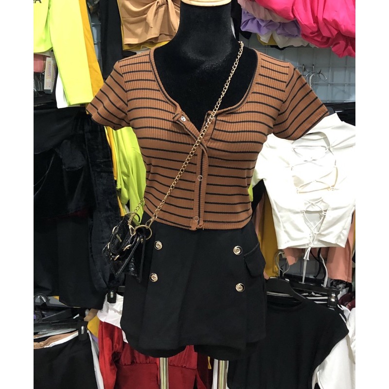Áo croptop gài nút ( hình chụp thật 100%) 40-56kg