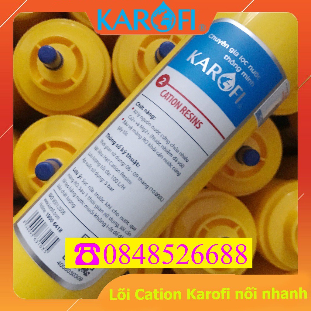 Lõi lọc Karofi T33 Cation-Lõi Cation Resins Karofi chính hãng-Dùng cho nước cứng