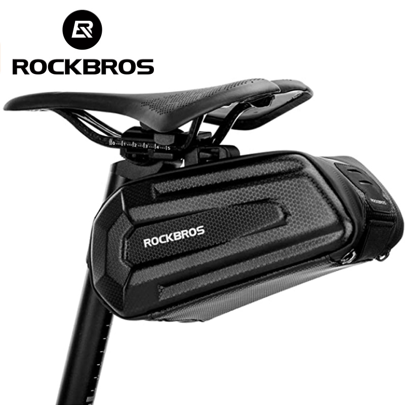 ROCKBROS1.7L Bicycle Bag Waterproof Rear Large Capatity Quick Release Seatpost Shockproof Double Zipper Rear Bag
