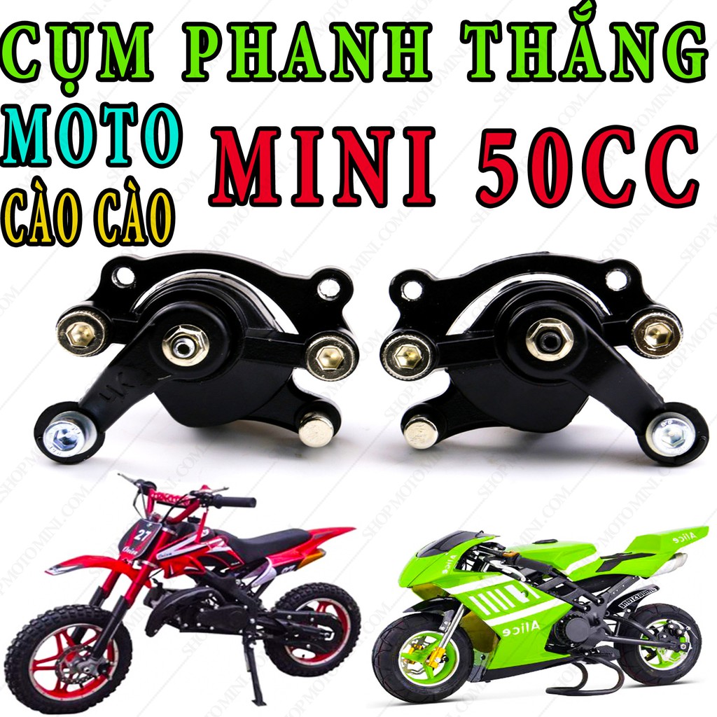 Heo thắng cào cào mini 50cc | Cụm phanh trước sau xe moto mini 49cc | phụ tùng má đùm bố