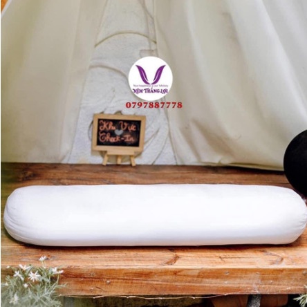 Gối bông gòn Thắng Lợi, ôm 35x100 gối bông gòn chính hãng, 100% polyester do Công ty Thắng Lợi sản xuất, vệ sinh dễ dàng