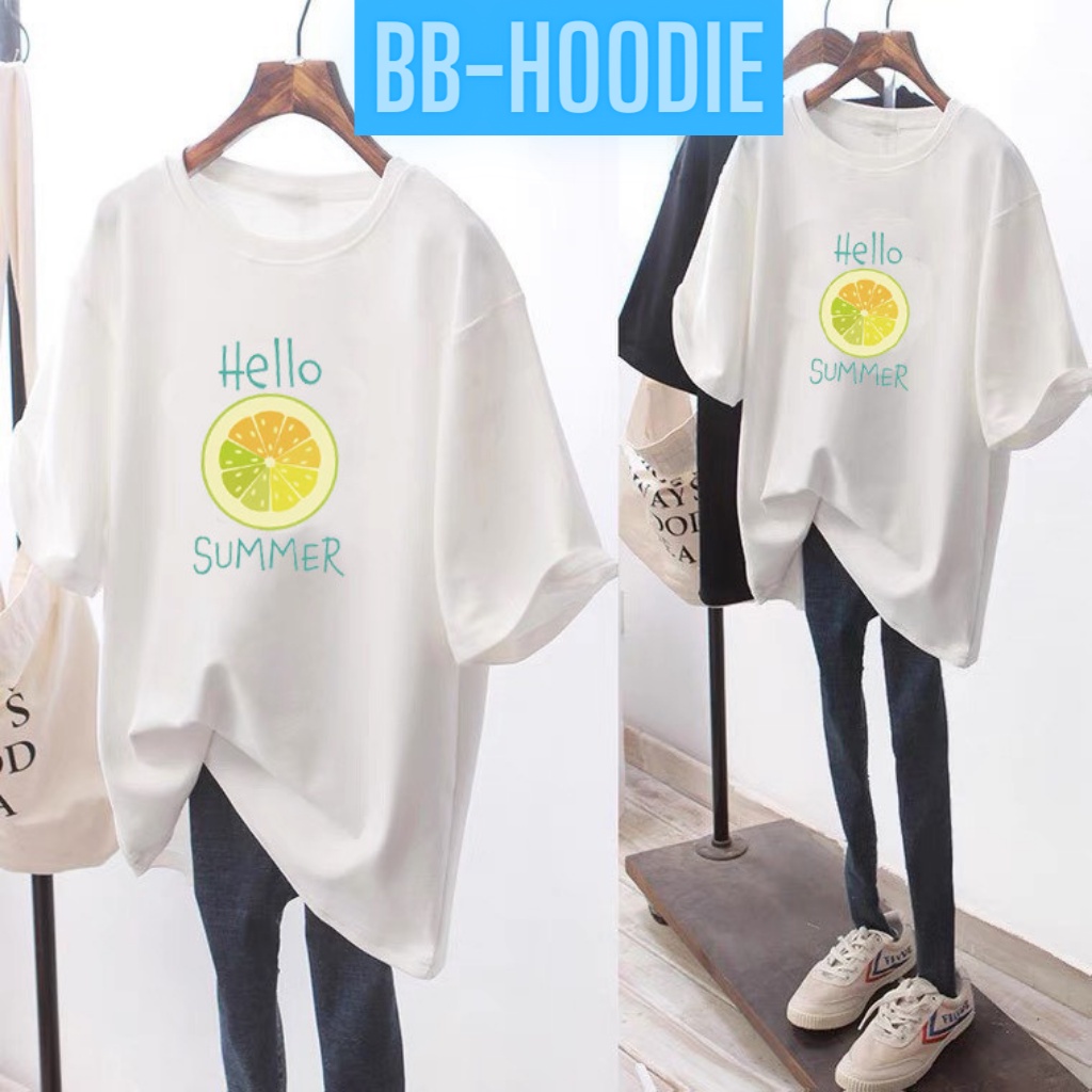 ÁO THUN FORM RỘNG UNISEX IN HELLO SUMMER CỰC ĐẸP