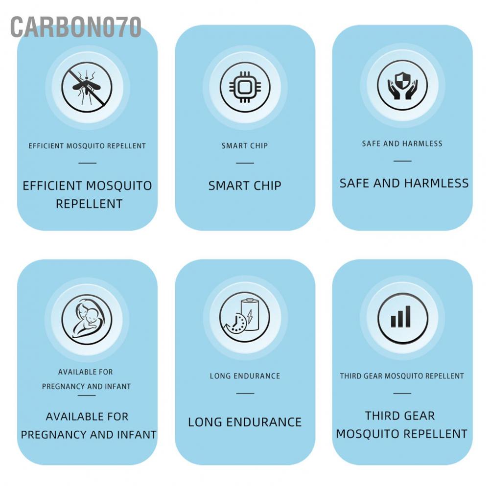 Carbon070 Carbon070 Vòng đeo tay chống muỗi siêu âm M70 Máy đuổi di động Đồng hồ cho các hoạt ngoài trời trong nhà