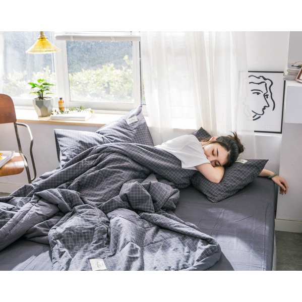 Bộ chăn, ga, gối Cotton Linen, Cotton Đũi Nhật Chăn Trần Siêu Mềm, Thoáng Khí