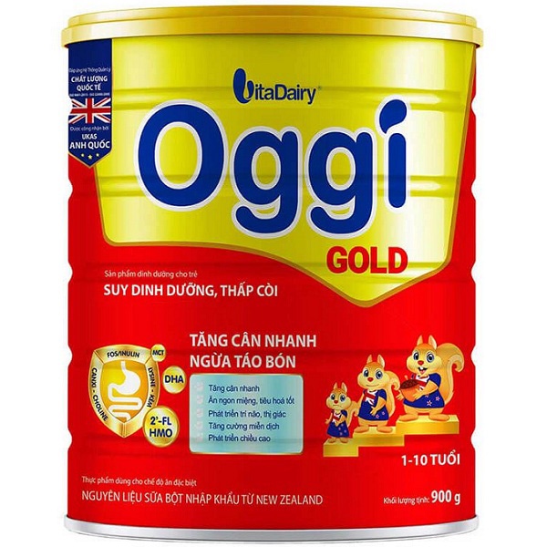 Lon Sữa 900g Oggi Gold Vitadairy Cho Trẻ Từ 1 Đến 10 Tuổi Giúp Tăng Cân Nhanh Ngừa Táo Bón Thấp Còi