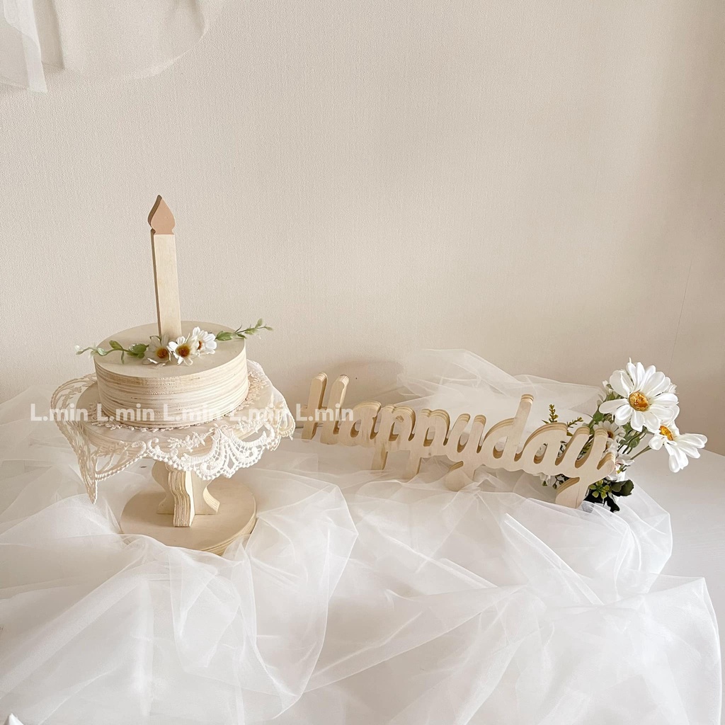 Chữ gỗ happyday trắng