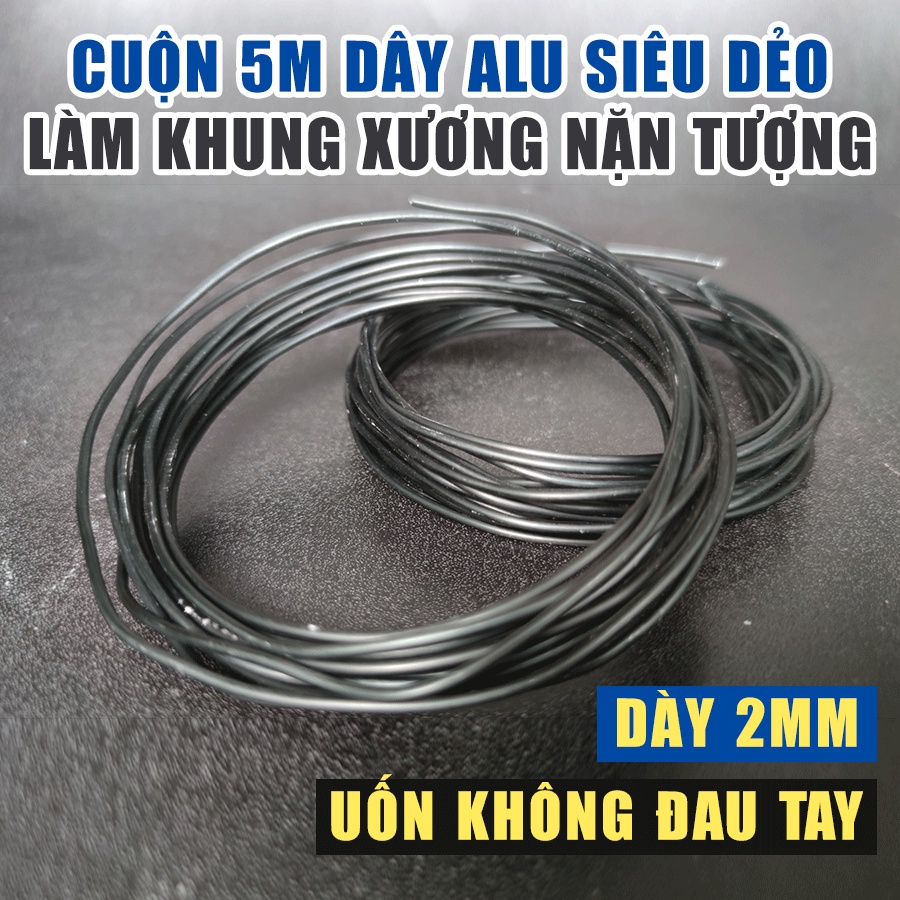 Dụng cụ điêu khắc: Cuộn dây ALU siêu dẻo làm khung xương nhân vật, khung xương nặn tượng, khung xương mô hình