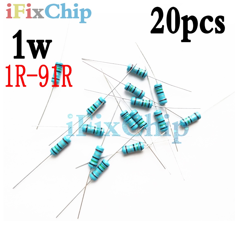 Set 20 Điện Trở Phim 1W 1% 1R-91R 1.5R 2.2R 2.7R 3.3R 4.7R 5.1R 10R 22R 47R ohm Chuyên Dụng