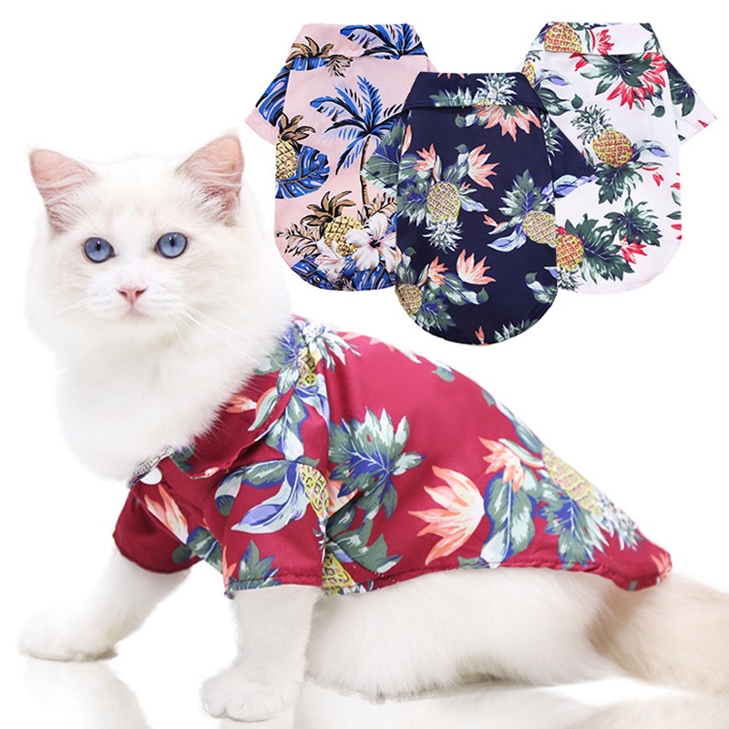 Áo kiểu sơ mi cho thú cưng - áo họa tiết đi biển  mùa hè cho thú cưng size 3XL đến 5XL