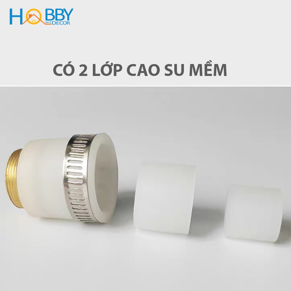 Đầu nối ren đồng và cao su non hỗ trợ gắn đầu vòi tăng áp HOBBY HOME DECOR đầu nối - cao su non