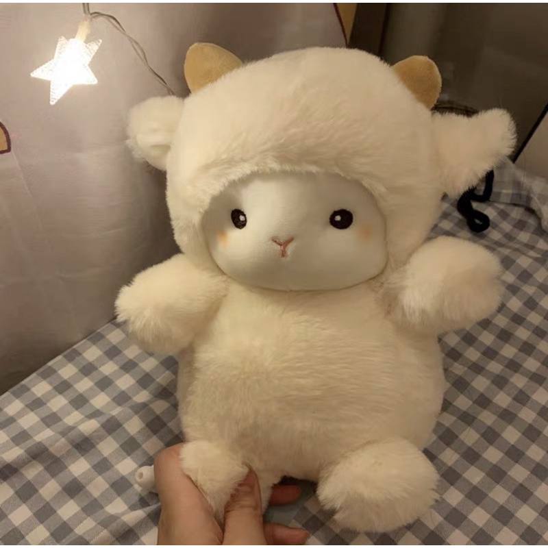 Gấu bông cừu trắng vui vẻ siêu dễ thương