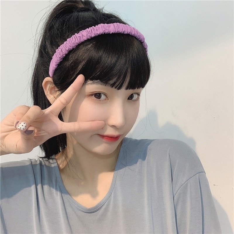 Băng đô vải Satin xếp ly phong cách Hàn Quốc ngọt ngào