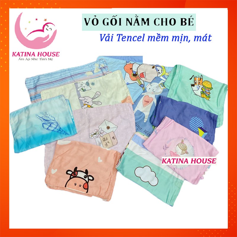 Vỏ áo gối nằm cho bé, vải tencel mềm mịn mát nhiều họa tiết ngộ nghĩnh đáng yêu
