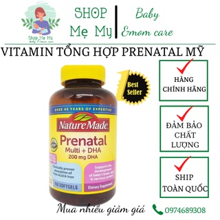 (Chính hãng- hàng air) Vitamin tổng hợp cho mẹ bầu (Mỹ) Prenatal mutil+DHA (150 viên)