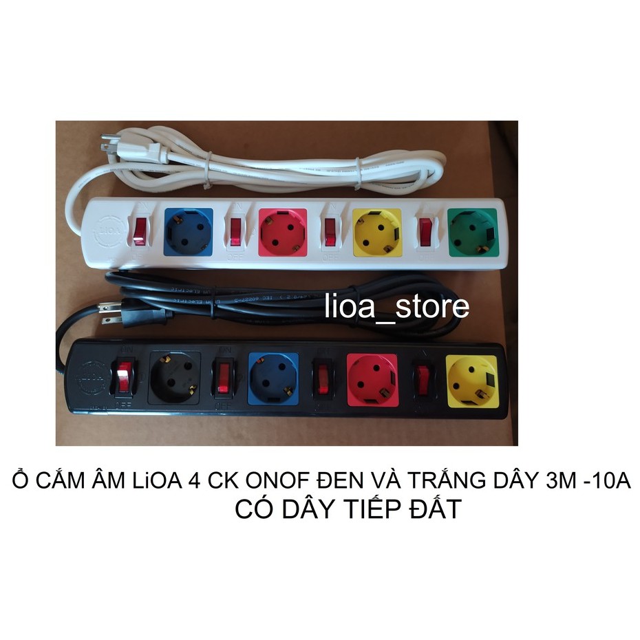 Ổ CẮM SCHUKO LiOA 4 OF CÓ DÂY TIẾP ĐẤT.