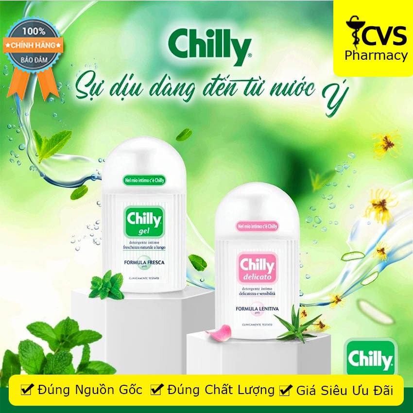 Dung Dịch Vệ Sinh Phụ Nữ CHILLY (200ml) chống mùi hiệu quả, mang lại cảm giác mềm nhẹ &amp; mịn màng