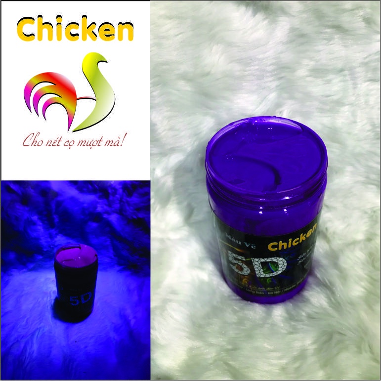 Màu Acrylic Phản Quang Hũ 120ml CHICKEN 5D Phát Sáng Trong Bóng Tối Dưới Ánh Đèn UV Fluorescent Acrylic Paint