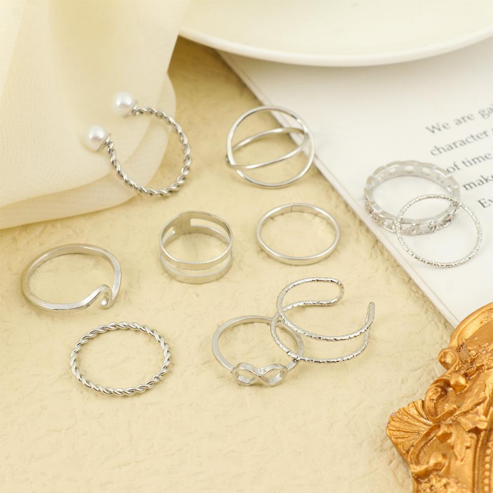 SUMU Bộ Nhẫn Đeo Khớp Ngón Tay Kiểu Dáng Hình Học Phong Cách Vintage