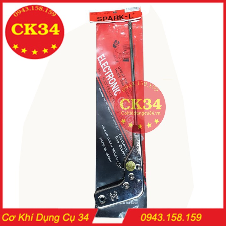 Súng đánh tia lửa mồi bếp ga MADE IN JANPAN SPARK-L INOX dài 37cm