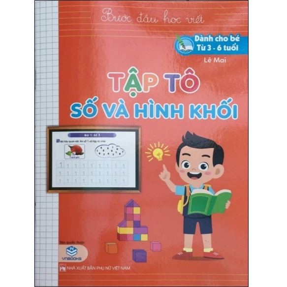 Sách - Bước đầu học viết – Tập tô số và hình khối