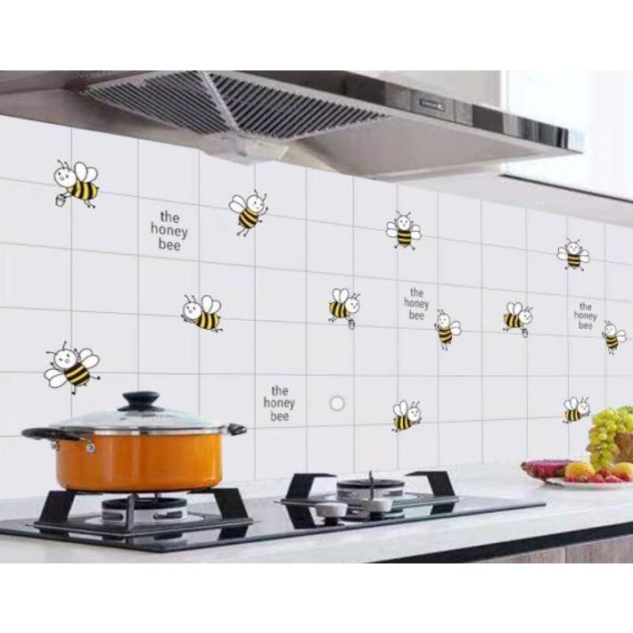 Decal dán bếp tráng nhôm cách nhiệt - Đàn Ong chăm chỉ
