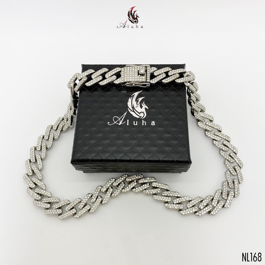 Dây chuyền Cuban Chains ZigZag đính kim cương giả AAA sáng đẹp phong cách HIPHOP - NL168 - Aluha