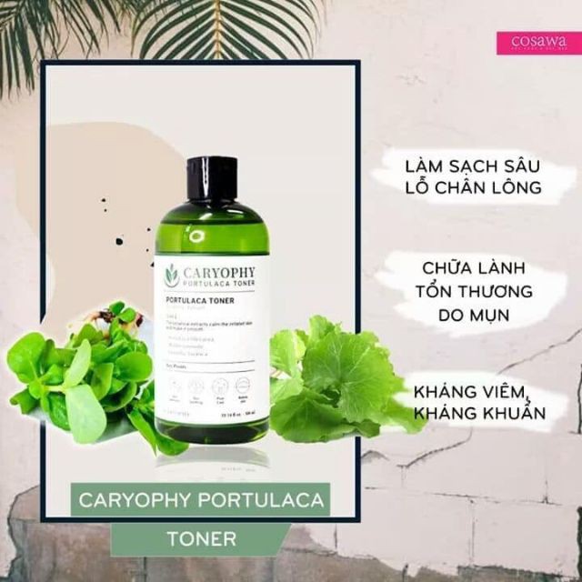 Nước hoa hồng hỗ trợ giảm mụn CARYOPHY PORTULACA TONNER 300ML NPP Shoptido