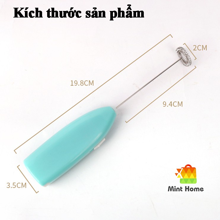 Máy tạo bọt cà phê cầm tay mini pha chế tiện lợi - cây đánh trứng, đánh kem, cafe, trà sữa tự pha di động sử dụng pin 2A