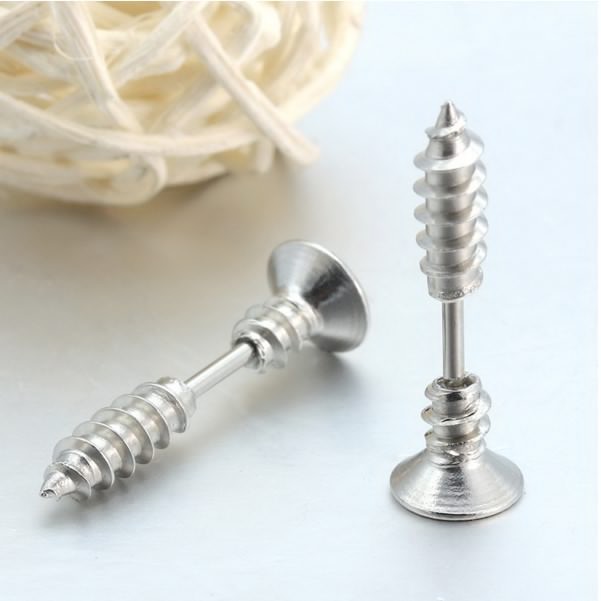 Bông tai unisex inox kiểu tua vít đinh vít không gỉ