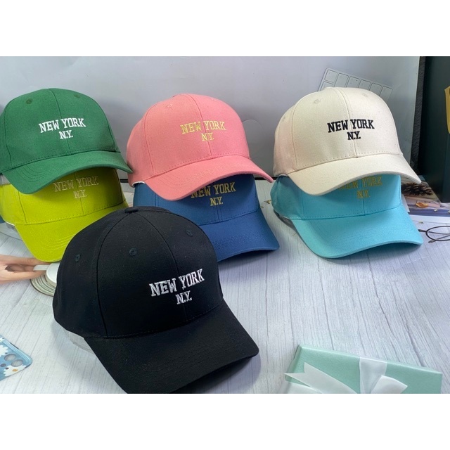 nón kết thêu new yord N.Y - mũ lưỡi trai màu hàn quốc unisex thời trang