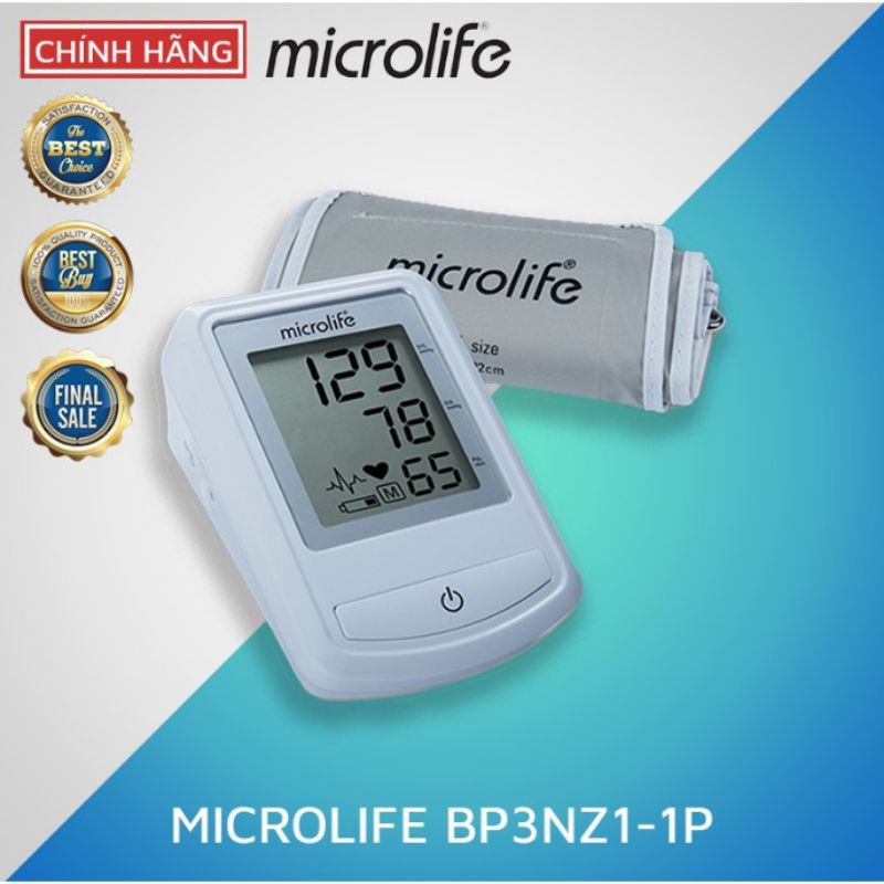 Máy đo huyết áp điện tử bắp tay chính hãng Thụy Sĩ Microlife BP 3NZ1_1P