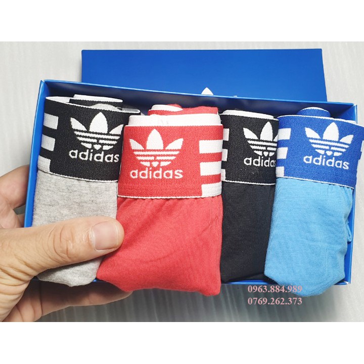 Hộp 3 quần boxer AD.01 chất coton cực đẹp có hộp phù hơp tặng bạn bè, người thân ( Ảnh, video shop làm )