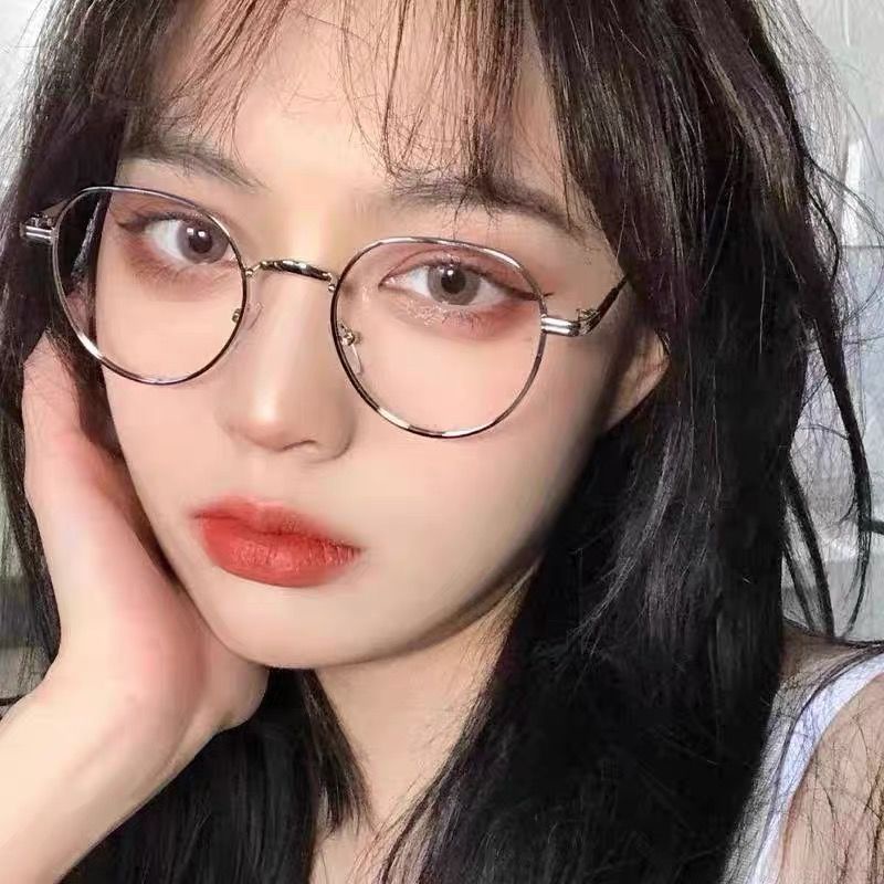 Mắt kính tròn thư sinh dễ thương khung kim loại sinh viên
