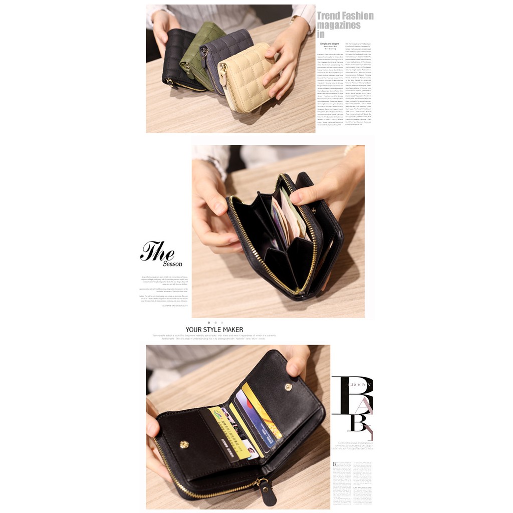 Ví cầm tay nữ Hàn quốc kẻ vuông siêu xinh | BigBuy360 - bigbuy360.vn