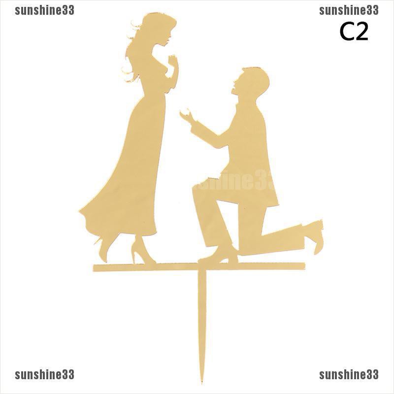 Topper Cắm Trang Trí Bánh Kem Hình Cô Dâu Chú Rể Mr Mrs