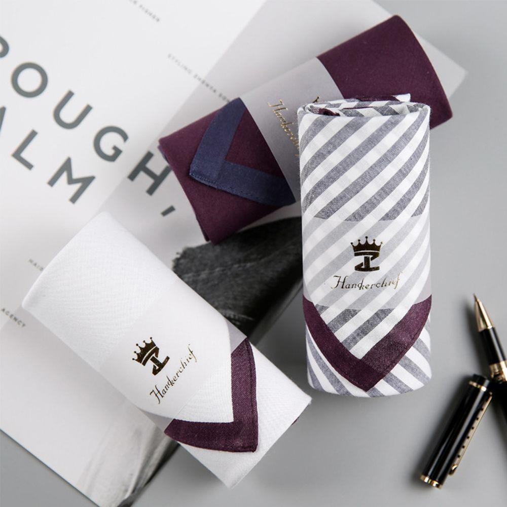 Khăn Tay 100% Cotton Thấm Hút Mồ Hôi Họa Tiết Kẻ Sọc Cổ Điển Cho Nam