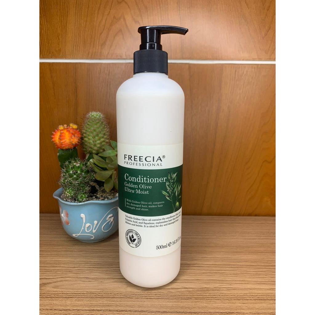 Cặp Gội - Xả Freecia Golden Olive Oil Dưỡng Ẩm Và Làm Mượt Tóc 500ml x 2