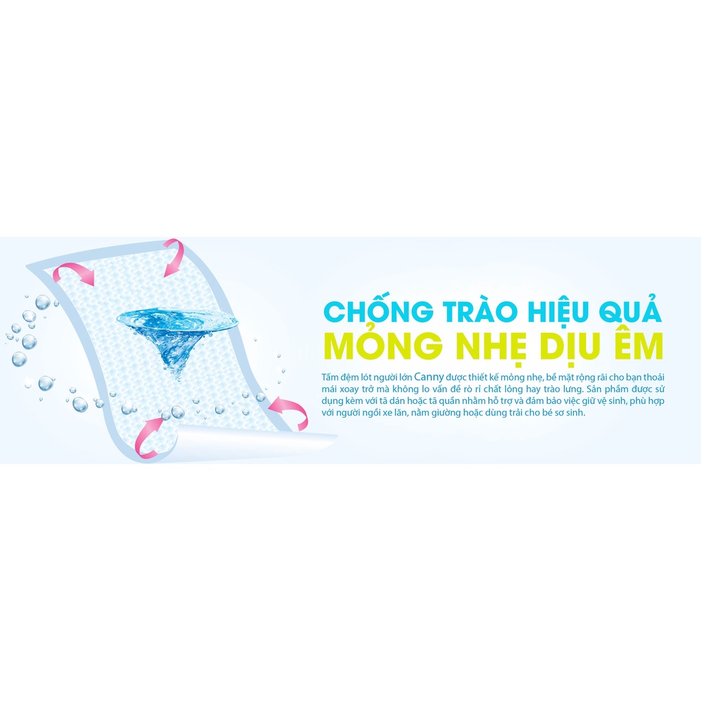 Bộ 3 gói tấm đệm lót CANNY siêu êm 45x70cm 10 miếng/gói