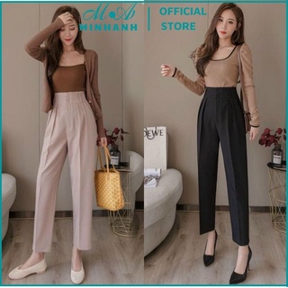 Quần baggy nữ cạp cao 3 khuy trước Quần âu tây nữ chất tuyết mưa QOS3
