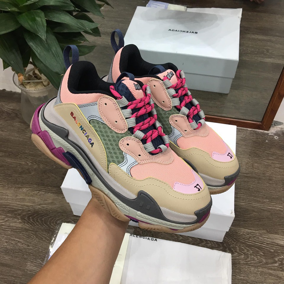 [ FULL BOX ] Giày balenciaga trips Hồng R.E.P nữ