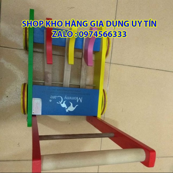 Xe gỗ tập đi 3 con chim cậu bé vàng ( có cán đẩy + gấp gọn )